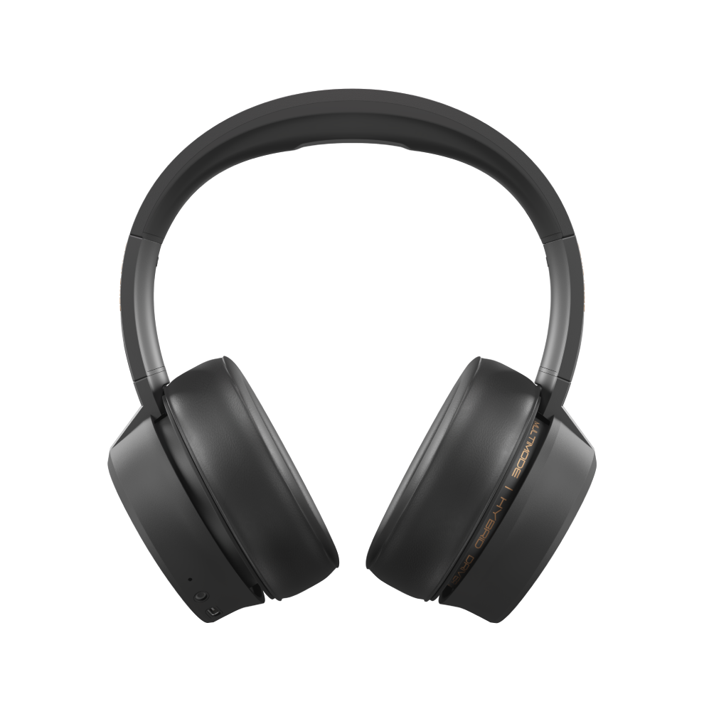 Sonic Lamb Over-Ear Headphones in Obsidian black delivers immersive bass and crystal-clear sound with hybrid driver acoustics, Experience high-quality audio for music, movies, and games with these premium over ear headphones.