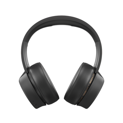 Sonic Lamb Over-Ear Headphones in Obsidian black delivers immersive bass and crystal-clear sound with hybrid driver acoustics, Experience high-quality audio for music, movies, and games with these premium over ear headphones.